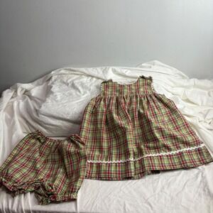 Petit Ami Plaid 2016 girls dress with bloomers size  9 months smocked